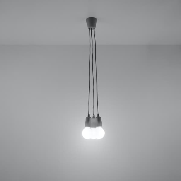 Pendel lampa DIEGO 3 grå Grey