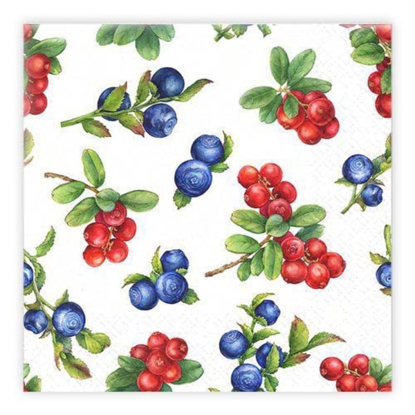 Servetter Blåbär/Lingon 33x33cm 20-pack Multicolor