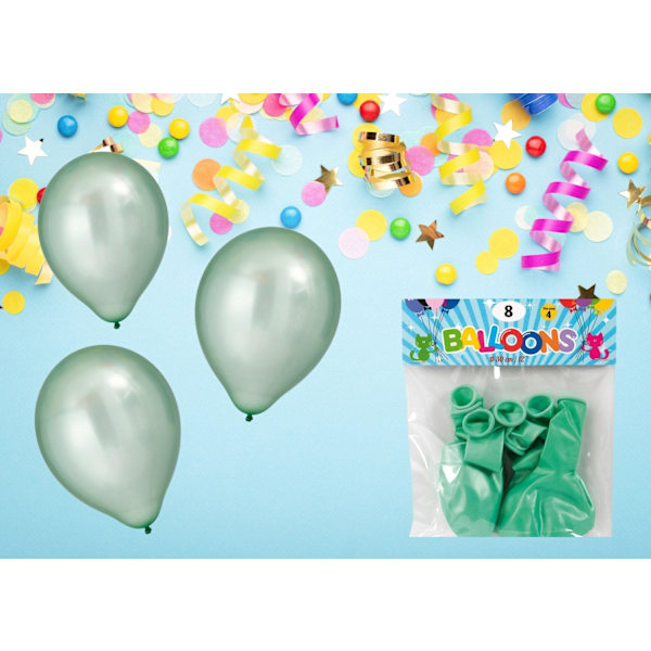 Ballong Grön Pärlgrön 8-pack Latex Grön