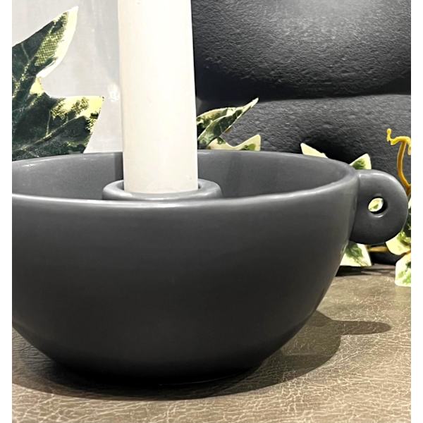 Ljusstake Keramik Grå 13 cm Grey