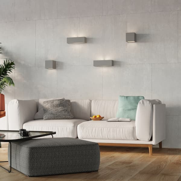 Vägglampa keramik LEO grå Grey