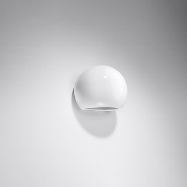 Lackerad vägglampa GLOBE vit glans White