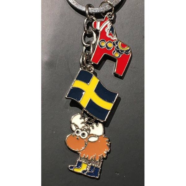 Avaimenperä Muistoesine Taalainmaanhevonen Lippu Hirvi Multicolor