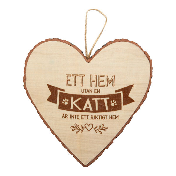 Hjärta Trä Katt wooden heart Träd