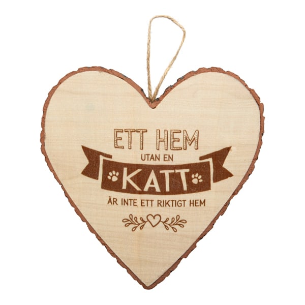 Hjärta Trä Katt wooden heart Tree