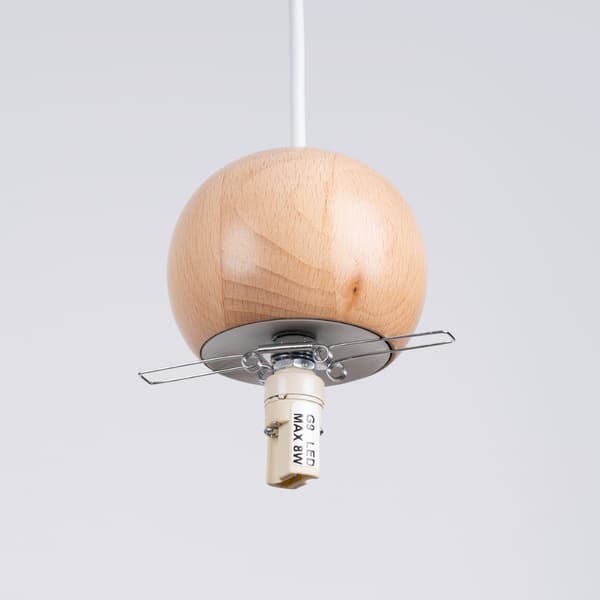 Lampada a sospensione PEKKA 1 bianco/legno naturale Vit