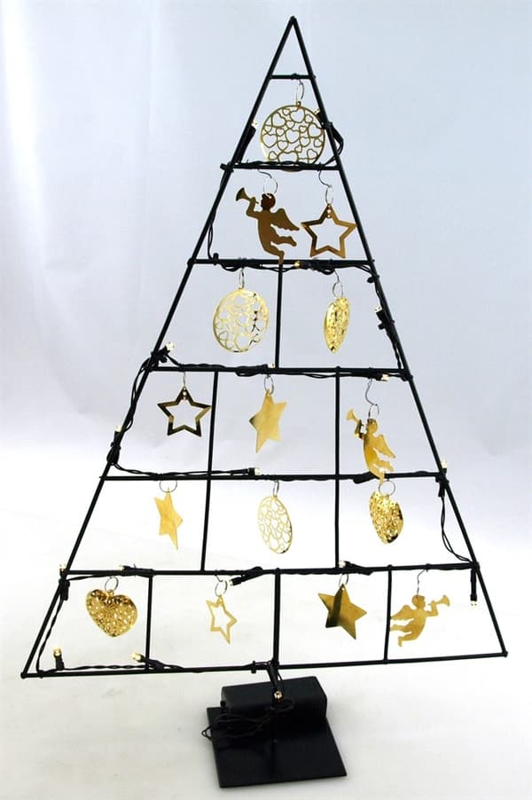 Julgran Gran LED-belysning Dekoration Svart/Guld 50 cm Black