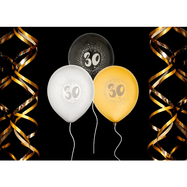 Ballong 30 år 6-pack Latex Multicolor