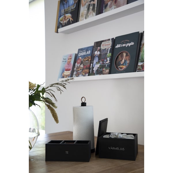 Telåda Teburk Trä Svart 22 cm Black