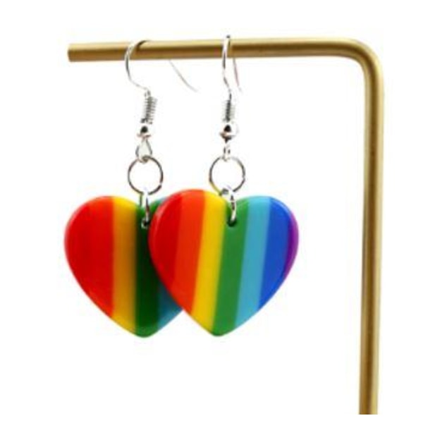 Øredobber Rainbow Couple Heart Pride LGBTQ+ Multicolor