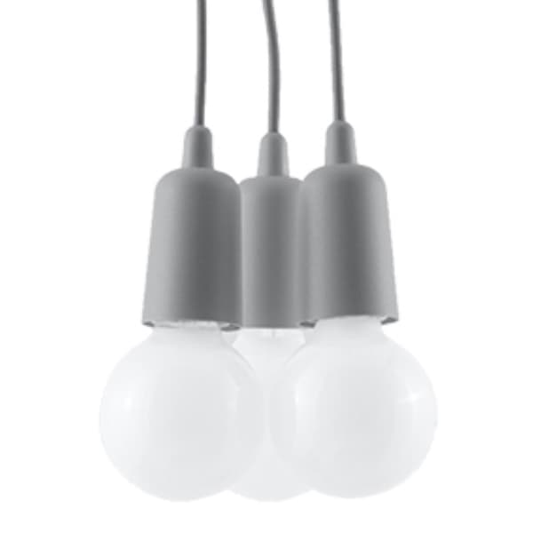 Pendel lampa DIEGO 3 grå grå