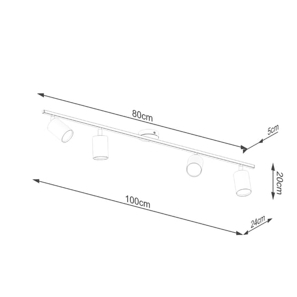 Taklampa LEMMI 4L svart Black