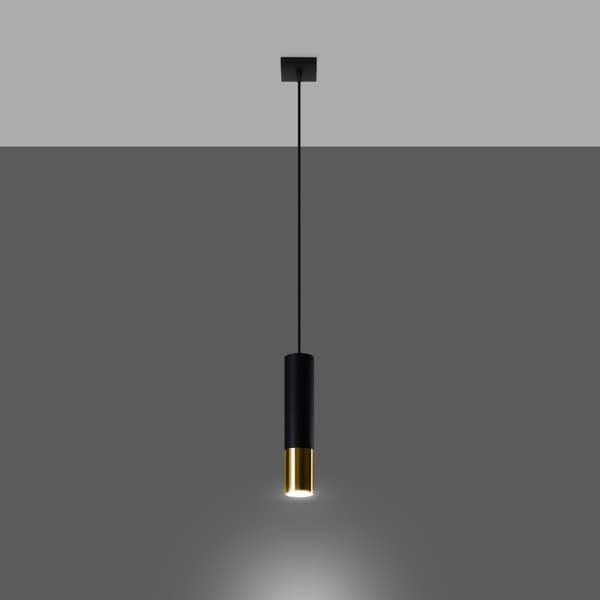 Pendel lampa LOOPEZ 1 svart/guld Black