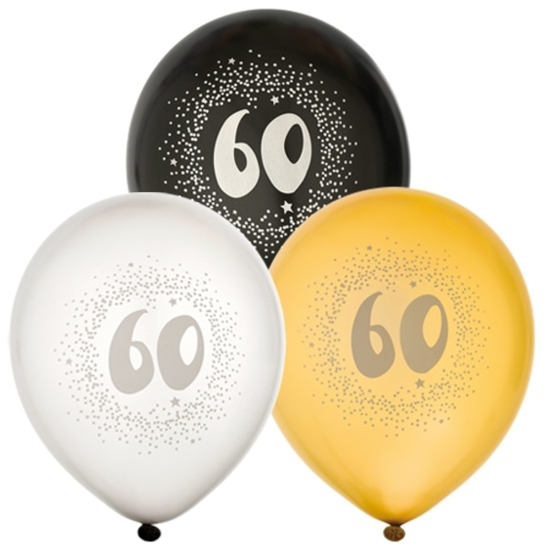 Ballong 60 år 6-pack Latex Multicolor