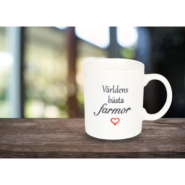 Mugg Världens bästa farmor White
