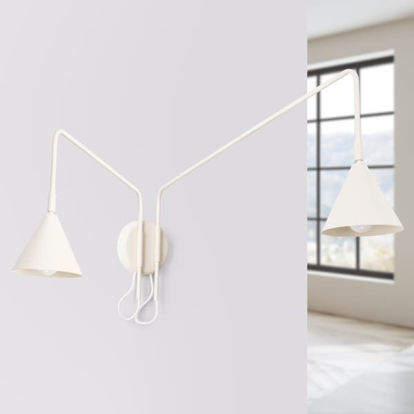 Vägglampa NOX 2 beige med strömbrytare Beige