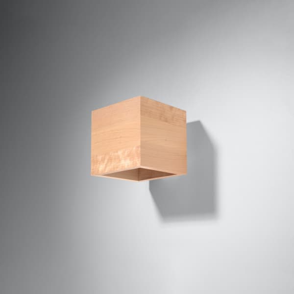 Vägglampa QUAD naturträ Brown