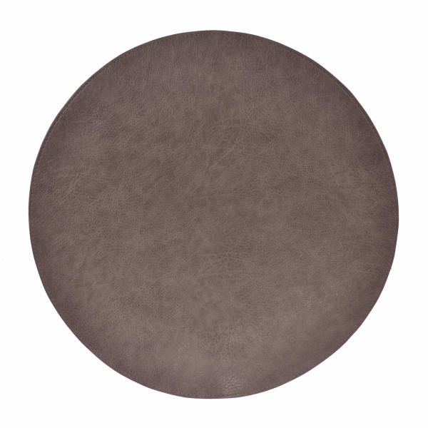 Underlägg Läder/skinnlook grå Runda 4-pack Tablett grå