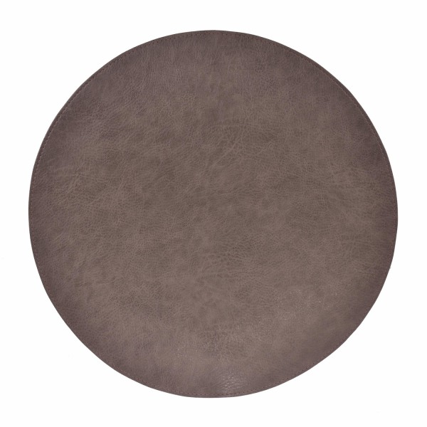 Underlägg Läder/skinnlook grå Runda 4-pack Tablett Grey