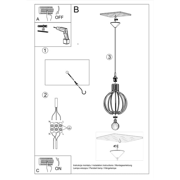 Pendel lampa ARANCIA naturträ Brown