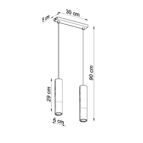 Pendel lampa LOOPEZ 2 svart/krom Black