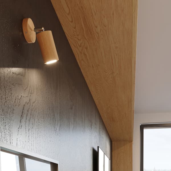 Taklampa BERG 6 naturträ Oak