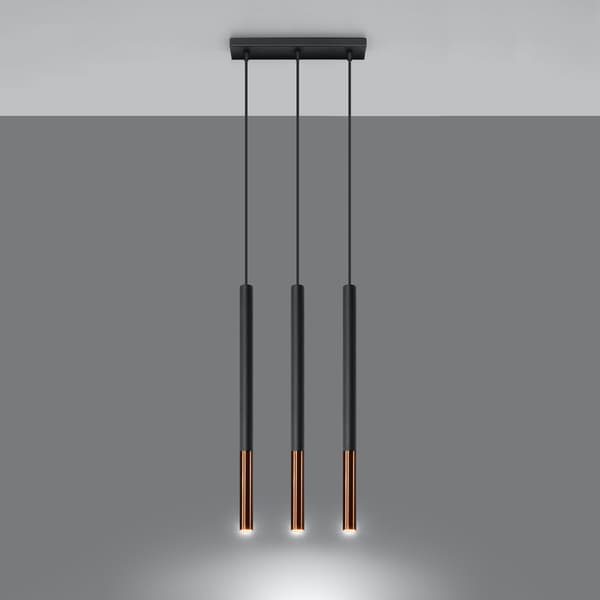 Hängande lampa MOZAICA 3L svart/koppar Black