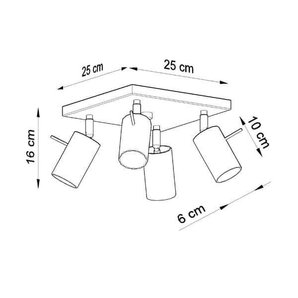 Taklampa RING 4 vit White