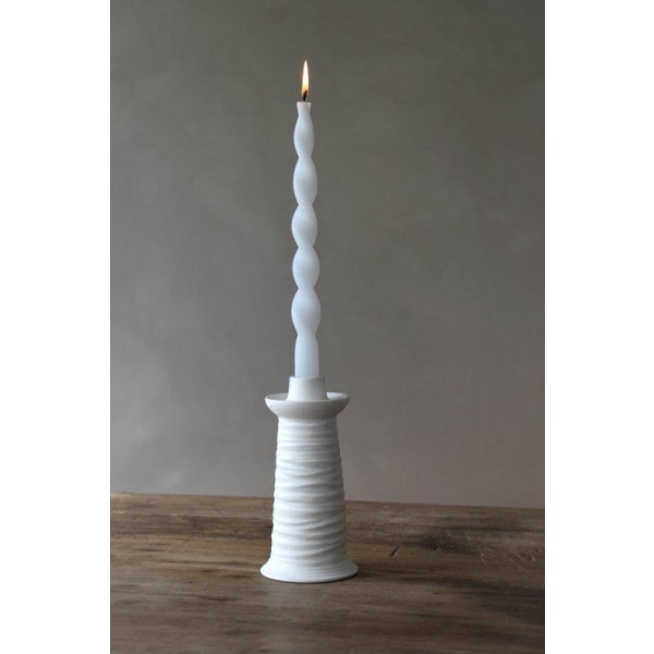 Majas Cottage Wave kynttilänjalka Valkoinen 18 cm White