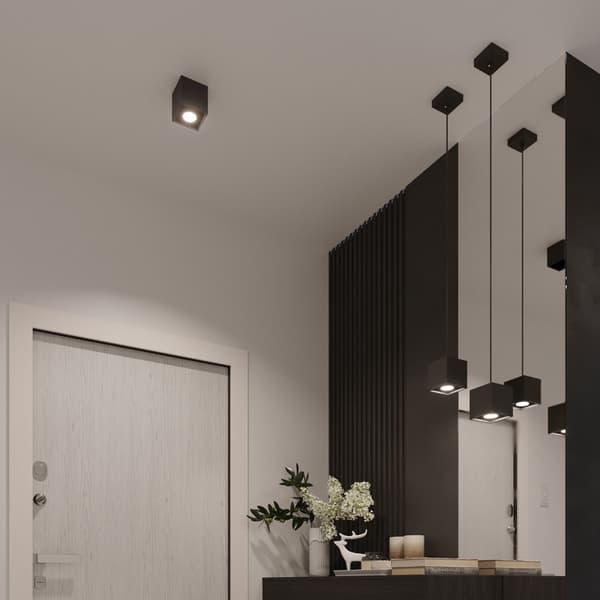 Vägglampa QUAD 1 svart Black