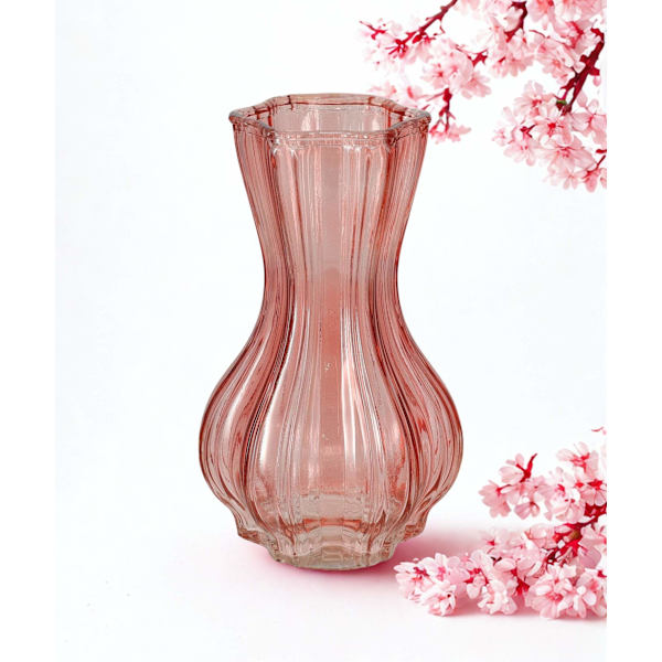 Vas Rosa Glas 20 cm Pink