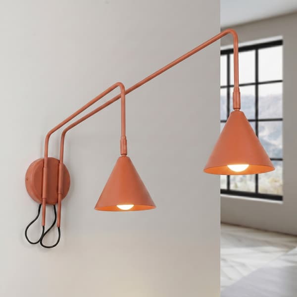 Vägglampa NOX 2 röd ockra med strömbrytare Red