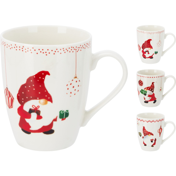 Mugg Julmugg Tomte 10 cm White