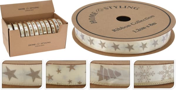 Band Textil Vitt Jul 8 meter Vit