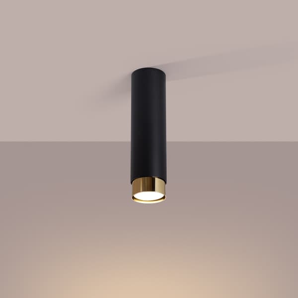 Taklampa NERO 22,5 svart/guld Black