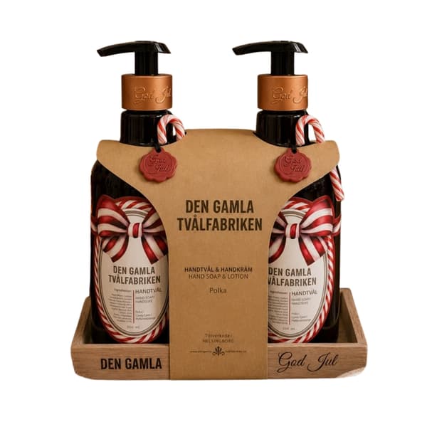 Presentset Tvål & Handkräm Jul Polka Brown