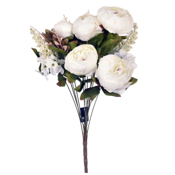 Kunstige blomster buket pæoner hvid White