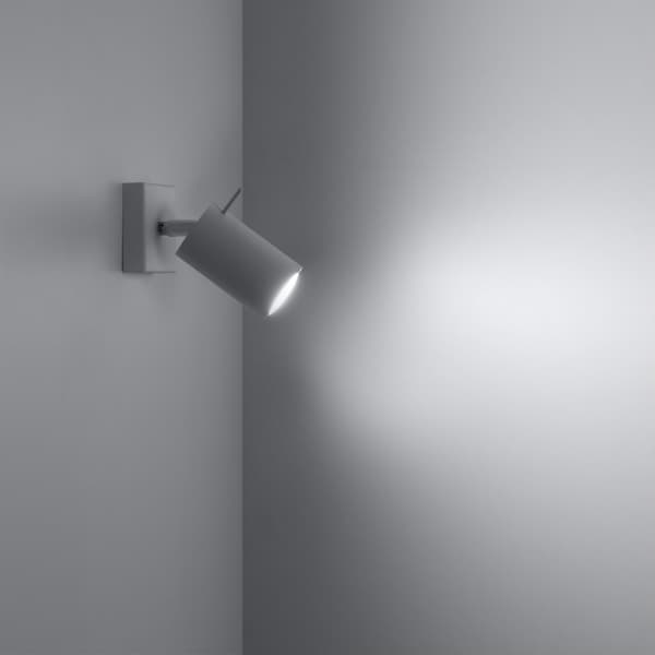 Vägglampa RING vit med strömbrytare White