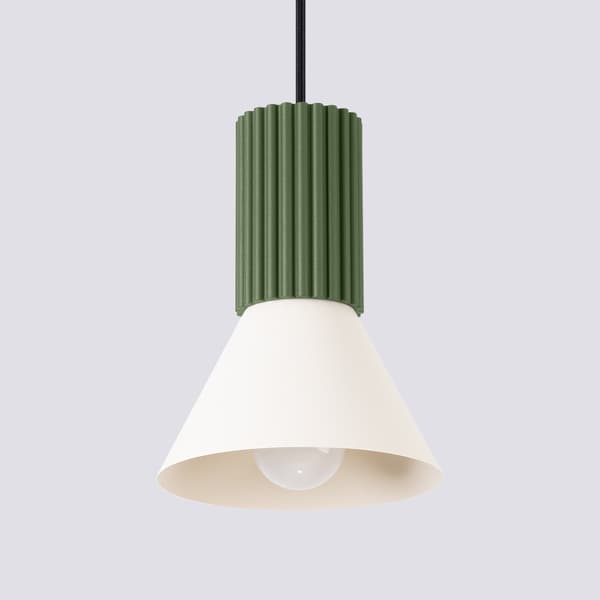 Pendellampa ESTRIA 1 beige/olivgrön Beige
