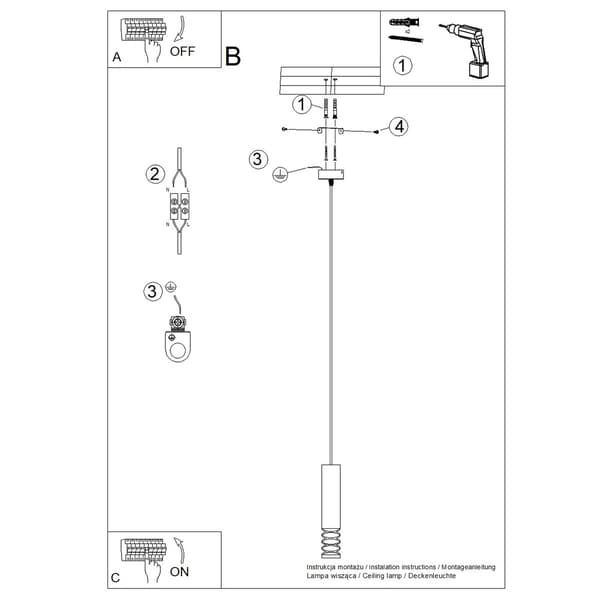 Pendellampa LAMI 1 vit White