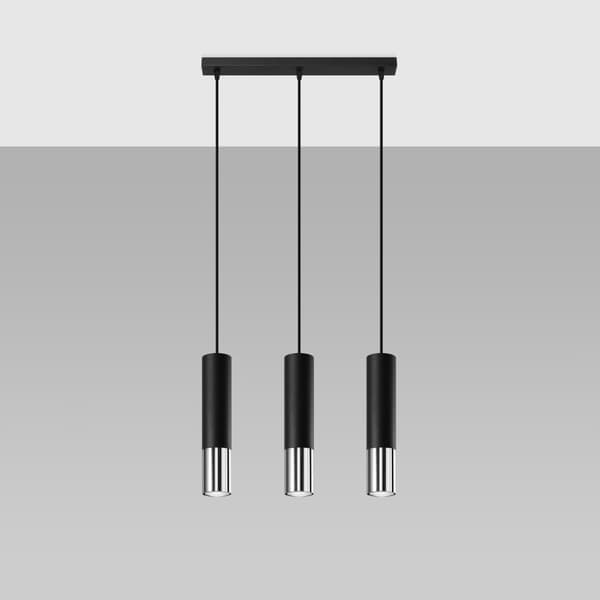Pendel lampa LOOPEZ 3L svart/krom Black