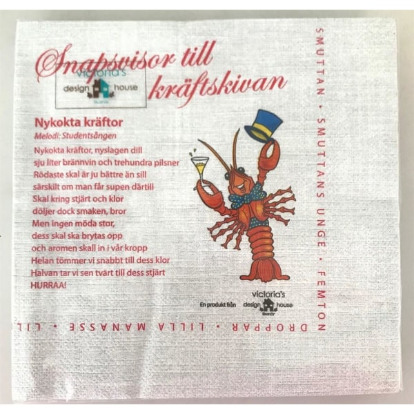 Servetter Kräftskiva Snapsvisor Multicolor