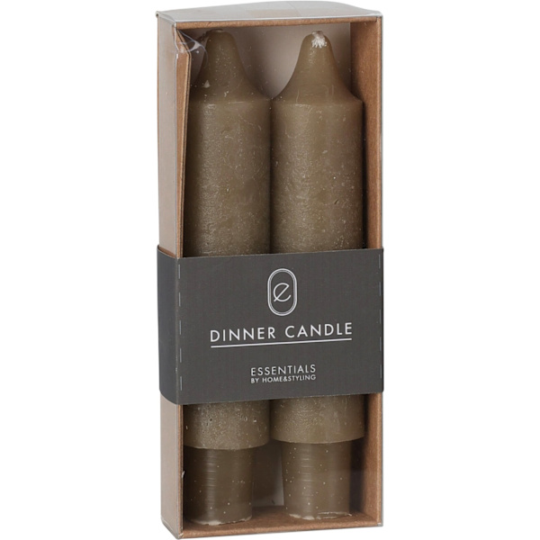 Ljus 2-pack Olivgröna 3x15 cm Olive