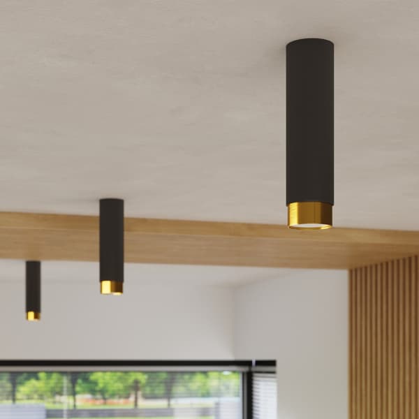Taklampa NERO 22,5 svart/guld Black