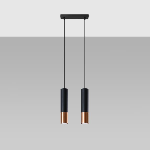 Pendel lampa LOOPEZ 2 svart/koppar Black