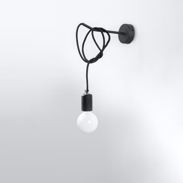 Vägglampa EDISON svart Black