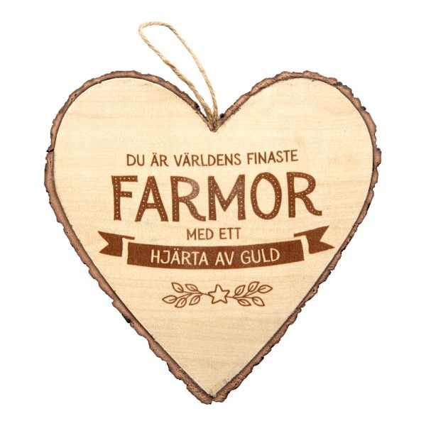 Hjärta Trä Farmor wooden heart Tree