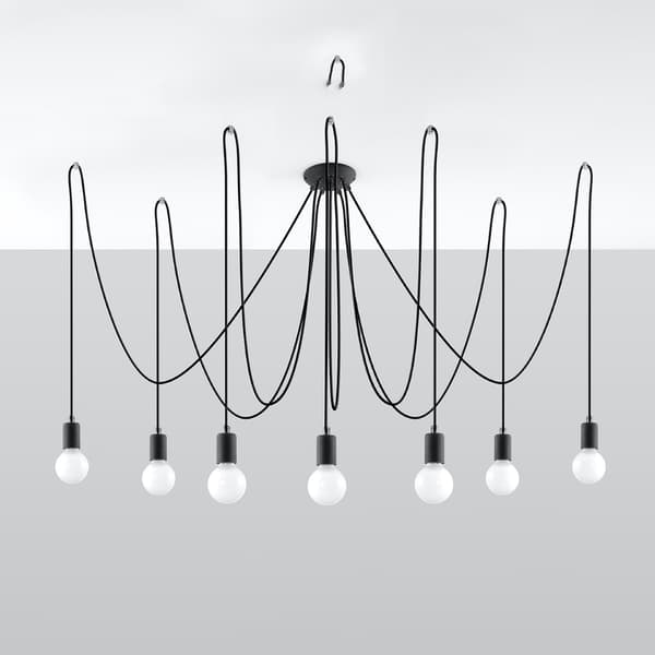 Ljuskrona EDISON 7 svart Black