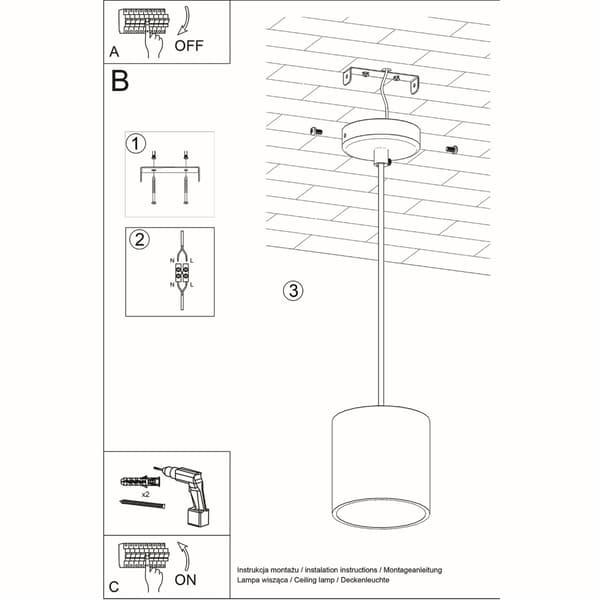 Hängande lampa ORBIS 1 svart Black