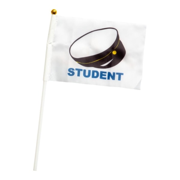 Flag Håndflag Student 25 cm 6-pak White